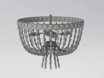 Navona Medium Basket Flush Mount 3D model