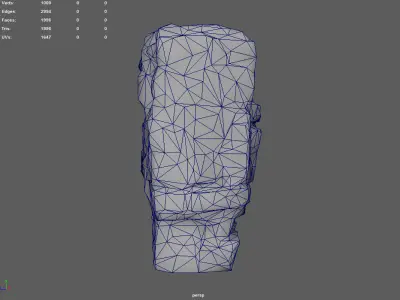Low poly Layered Cliff Rock Low-poly 3D model