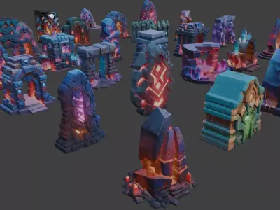 Crystallized Objects Pack I 3D model