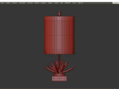 Uttermost Silver Lotus Accent Lamp Low-poly 3D model