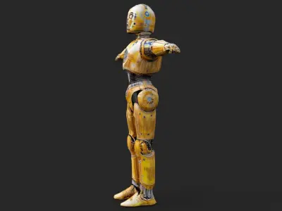 Robot C4po Low-poly 3D model
