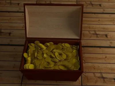 Chest box filled with seeds 3D model