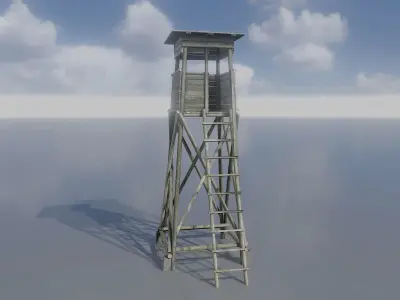 Hunting Pulpit with Roof 7m Low-poly 3D model