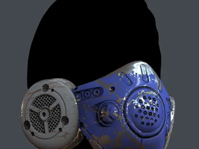 Gas mask helmet 3d model scifi Low-poly Low-poly 3D model Low-poly 3D model