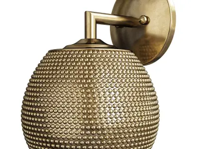  STUDDED BRASS SCONCE Low-poly 3D model