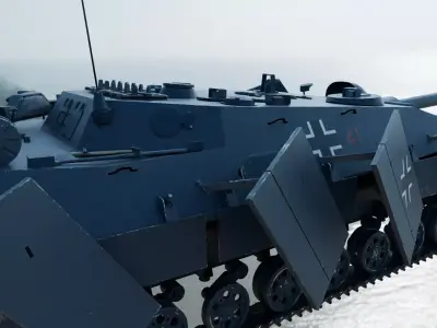 Schnell Jagdpanzer Aureole experimental ww2 german tank 3D model