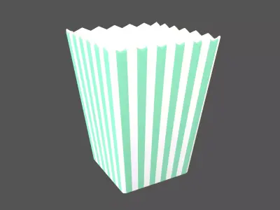 Popcorn Cup v1 005 Low-poly 3D model