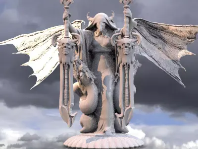 Dark Hooded Angel 3  3D model