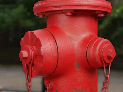 Fire Hydrant Realistic High poly 3D model