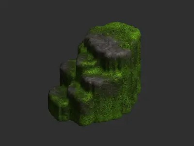 Cave Platform 1 - 4 Combo - Moss 2 Low-poly 3D model