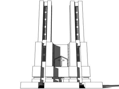 Futuristic Dreams of an Architect  Antonio Sant Elia Low-poly 3D model