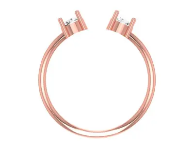 Women Open End Light Weight Band Ring 3D print model 5
