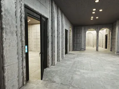 Underground Bunker With Modular Pack Low-poly 3D model