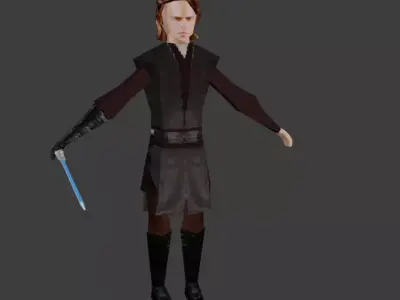 Anakin Skywalker PSX Style 3D Model Low-poly 3D model