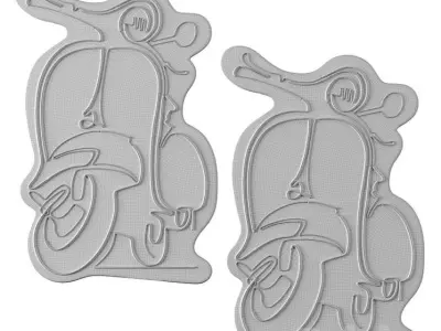 Vespa Neon Sign 3D model