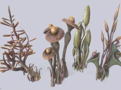 Fantasy plant collection 3D Model Pack