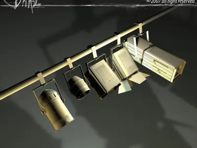 Stage lights for set 3D model