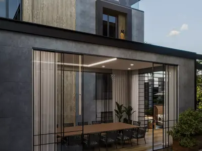 Modern Exterior Style   3-Storey Building Design 3D model