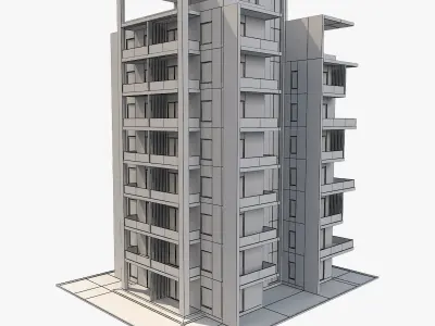 Apartment Building 9 3D model