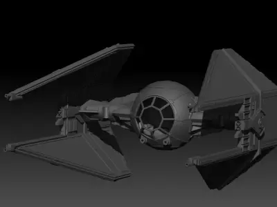 Tie Interceptor 6 inch Scale Vehicle Star Fighter 3D print model