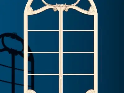 Classic French door and window 3D model