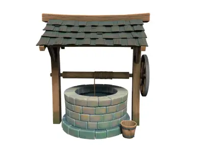 Well 3D model Low-poly 3D model