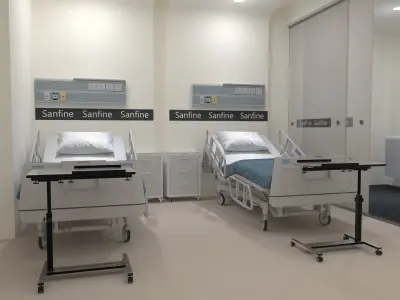  Medical Twin Bed Ward Beige 