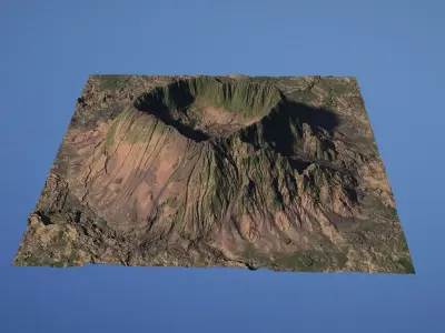 Landscape Environment Volcano Snow 24 Low-poly 3D model