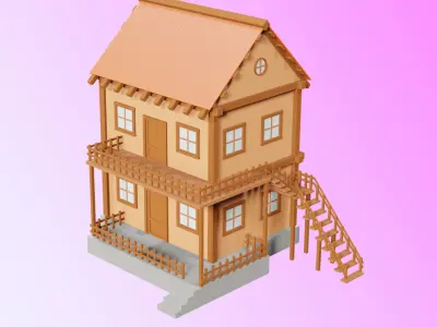 two storey house 3D model purchase
