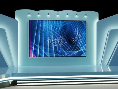 Entertainment Concert or Corporate Event Stage  with Lights 3D model