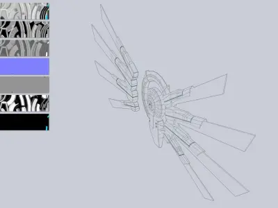 Sci fi wings Low-poly 3D model