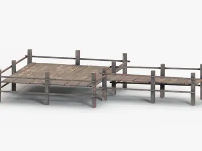 wood port Free low-poly 3D model