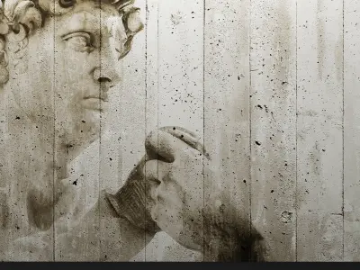 David Street Art Wall Mural 3D model