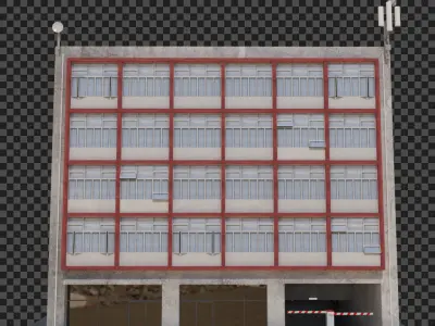 Low cost housing or residence block of flats 3D Model Pack