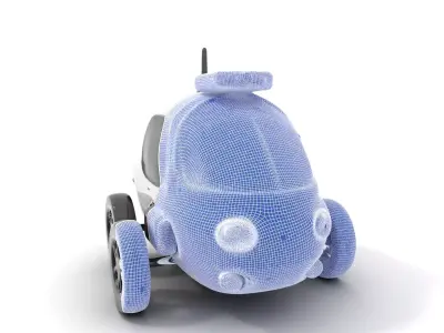 Futuristic Surveillance Robot Vehicle Model Pack Low-poly 3D model