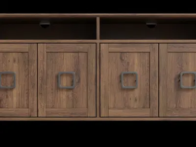 Modern With 4 Doors Tv Stand Low-poly 3D model