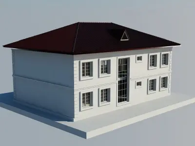House 3D model Low-poly 3D model