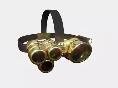 SciFi Glasses J08 Gold - Character Design Fashion Low-poly 3D model