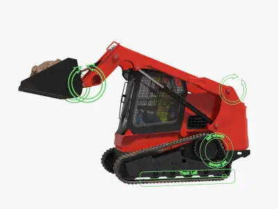  Skid Steer Loader with Operator and Soil Load Rigged 