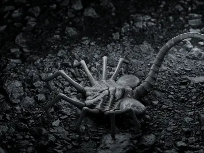 Facehugger rigged Low-poly 3D model