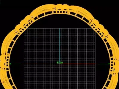 1418 Leaf-Scale Bangle 21gm 3D print model