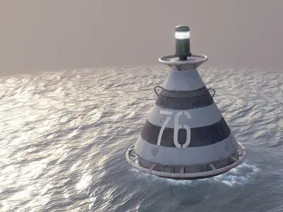 Buoy River RB-4-01 Safe Water Mark Low-poly 3D model