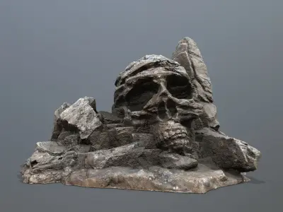Skull Rock Low-poly 3D model 4