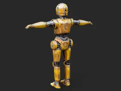Robot C4po Low-poly 3D model
