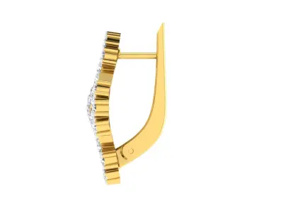 Light Weight Yellow Gold Diamond Earring  -EZ BI-9 3D print model