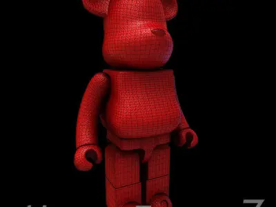 Red Leather Bear Brick 3D model