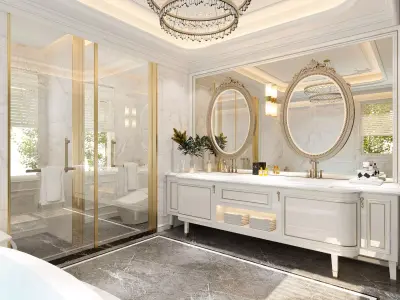 French style bathroom 3D model 3D model