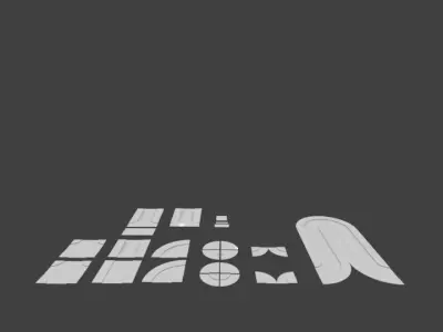 Low Poly Roads letter u Free low-poly 3D model