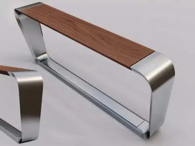 Contemporary public bench METRO40  CONNECT RAILS 3D model
