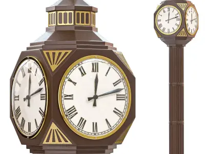Street clock on the Dassel support 3D model